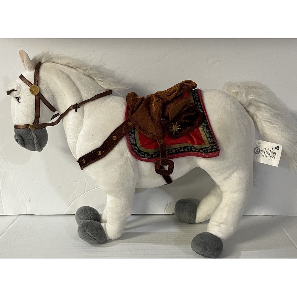 Disney Store Tangled Rapunzel Maximus Horse Plush White Stuffed Animal‎ 15"